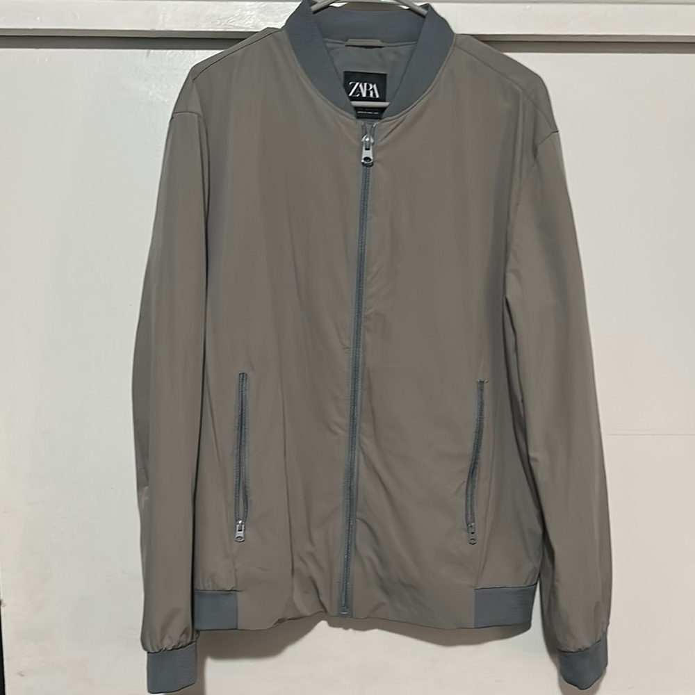 Zara Men's Gray Bomber Jacket